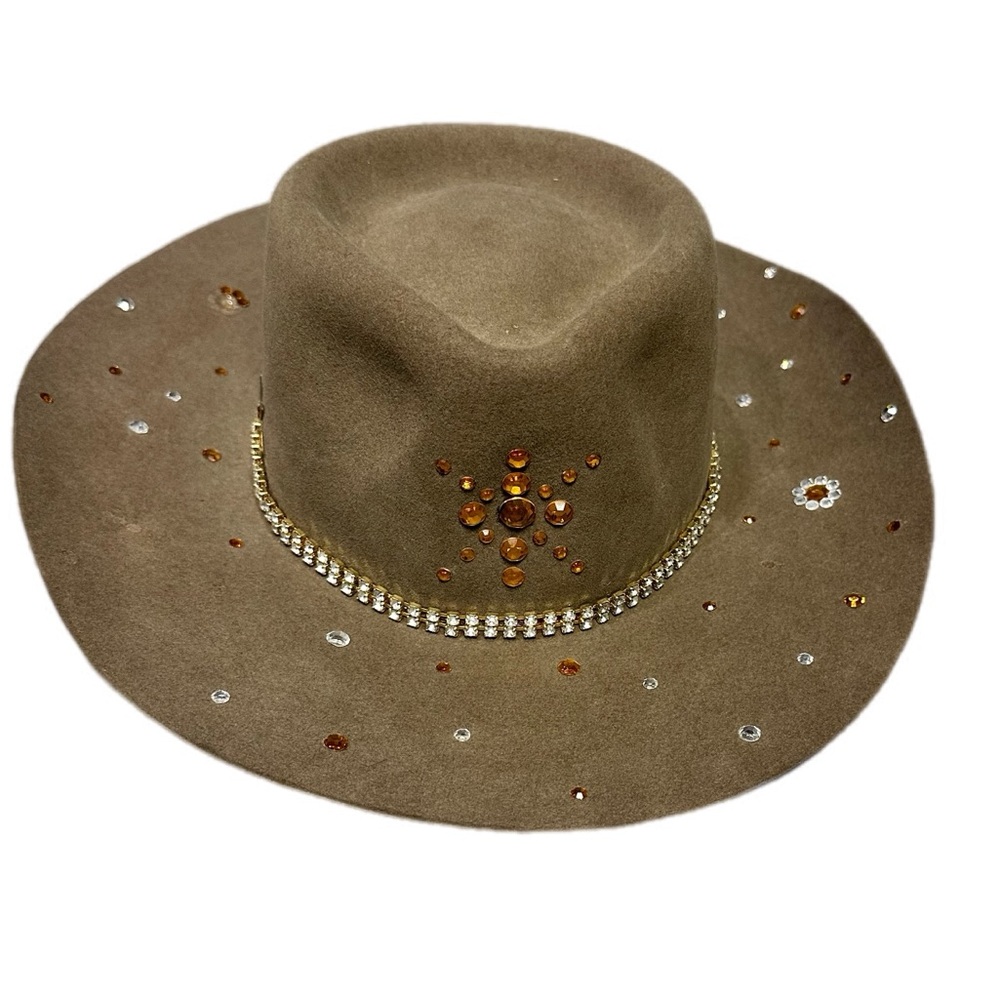 Australian Stock Saddle Co. “The Aussie” Fur Felt Western Hat 6 5/8 Crystal Star